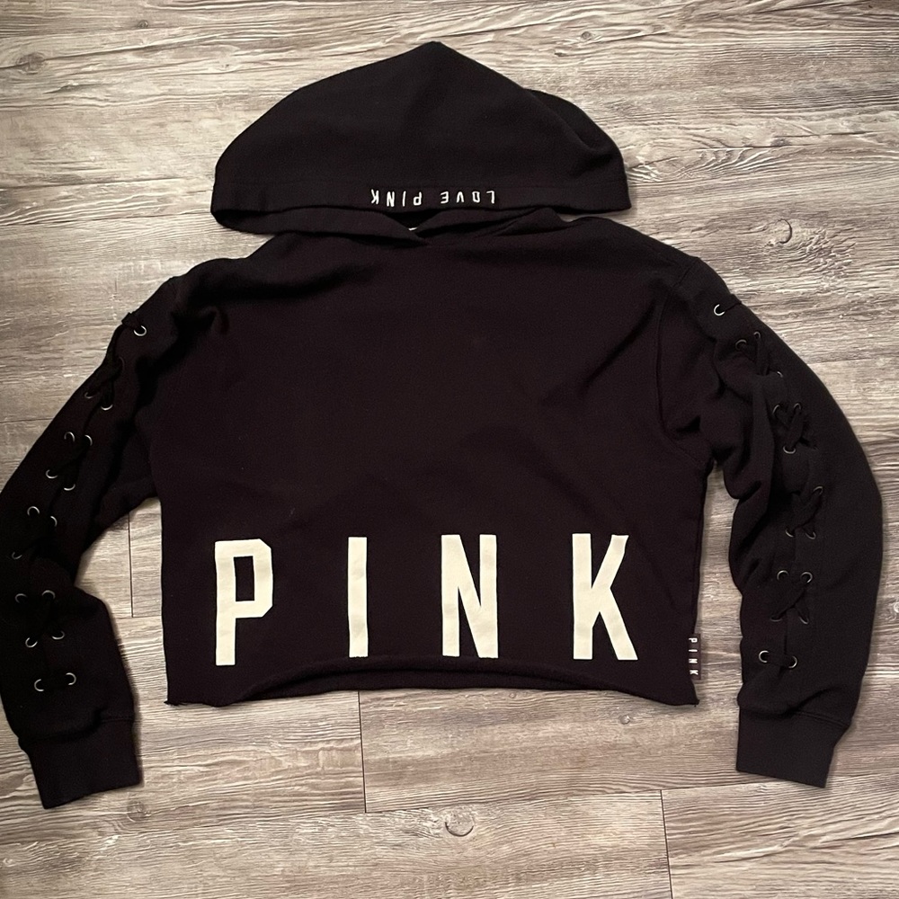 PINK VS cropped hoodie size XS